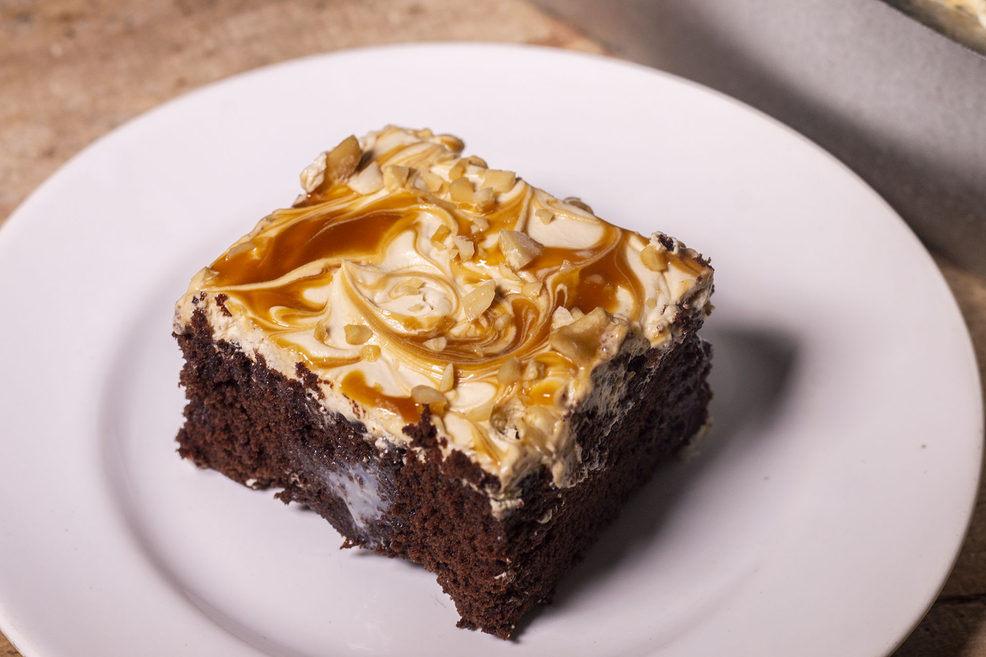 Chocolate Caramel Poke Cake