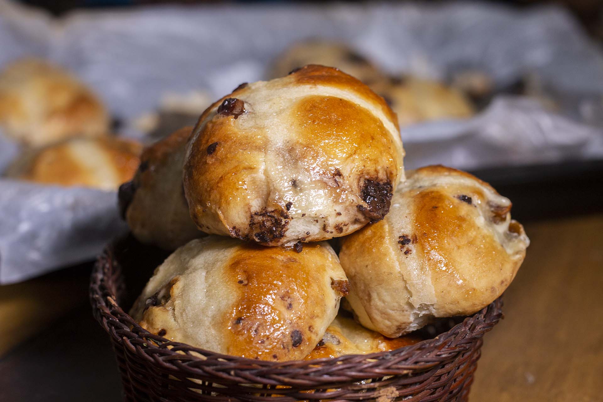 Chocolate Chips Hot Cross Buns