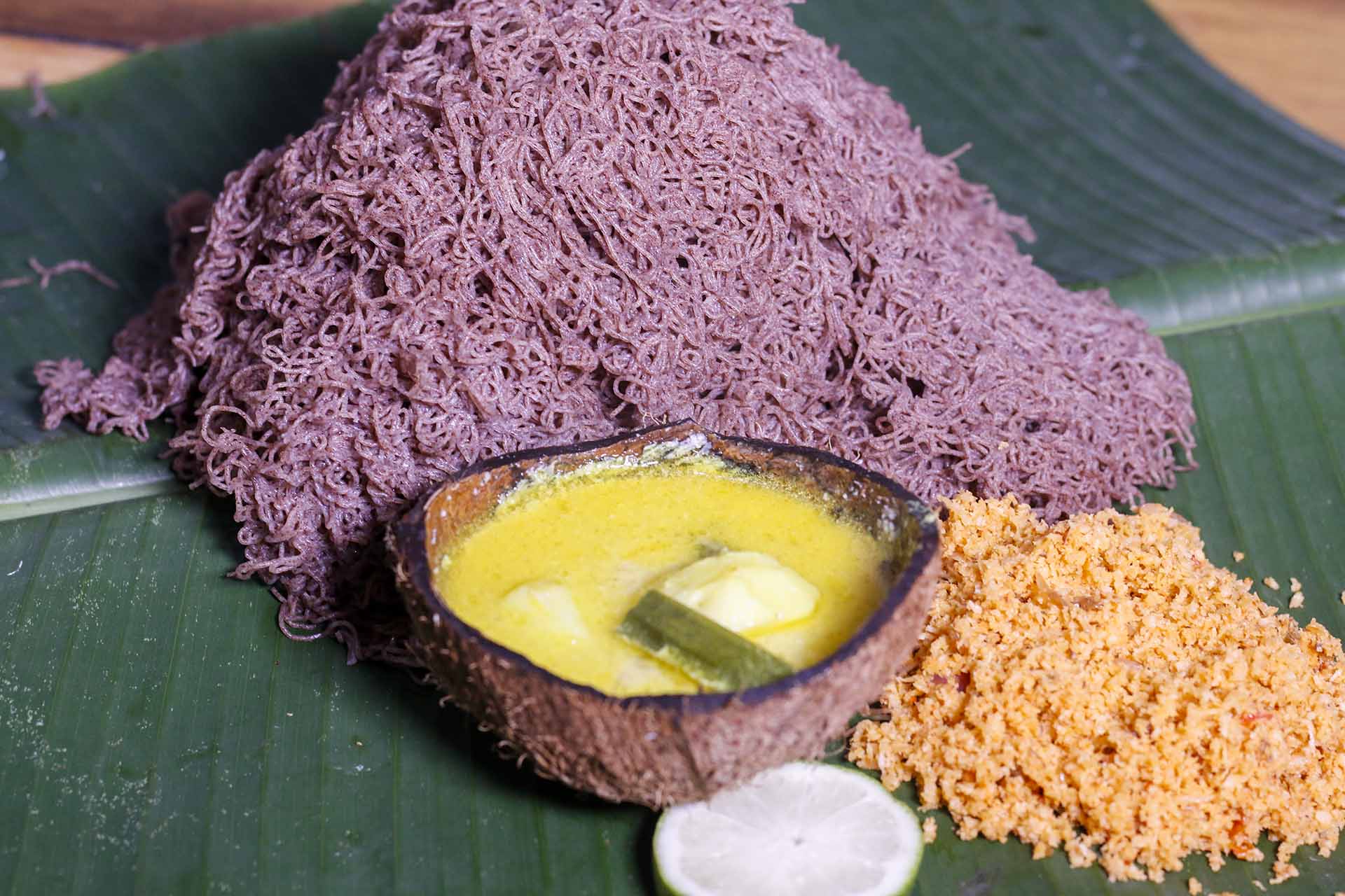 Kurakkan String Hoppers with Curry