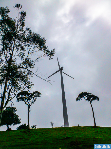 Horizontal-axis wind turbine which convert wind energy into electrical energy.
